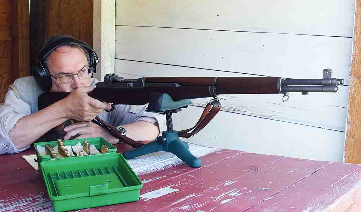The Garand was surprisingly easy to shoot on the bench because of its 10-pound weight, gas operation and the modest ballistics of appropriate ammunition.